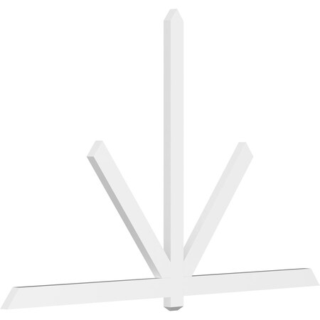 Ekena Millwork Kennewick Architectural Grade PVC Gable Bracket, 96"W x 60"H x 2"D x 4"F, 15/12 Pitch GBP096X60X0204KEN00